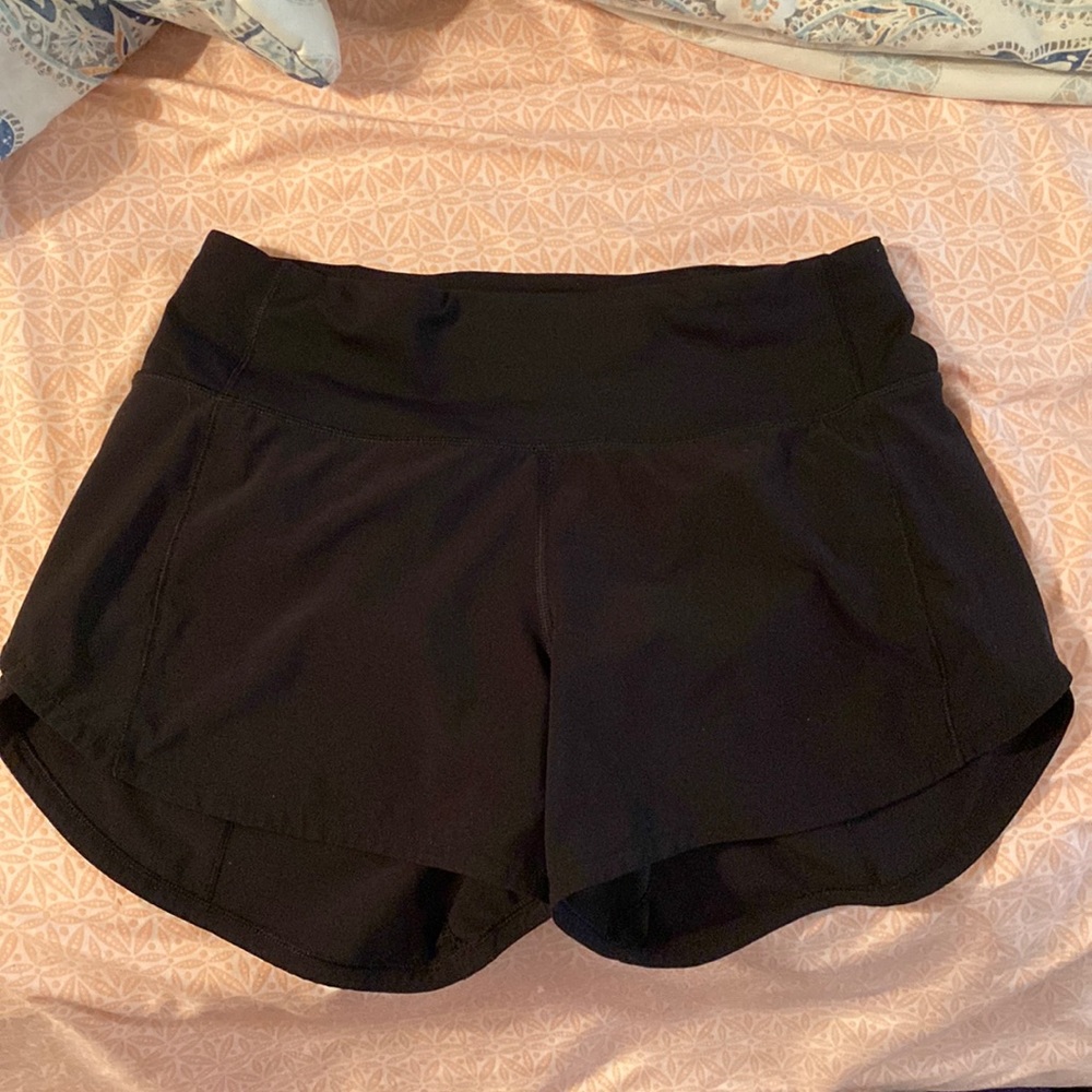 Black Lululemon Speed Up Shorts 4 Talls